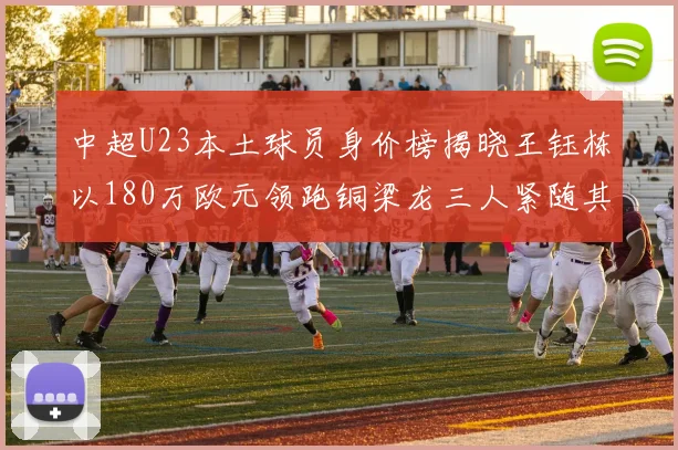 中超U23本土球员身价榜揭晓王钰栋以180万欧元领跑铜梁龙三人紧随其后